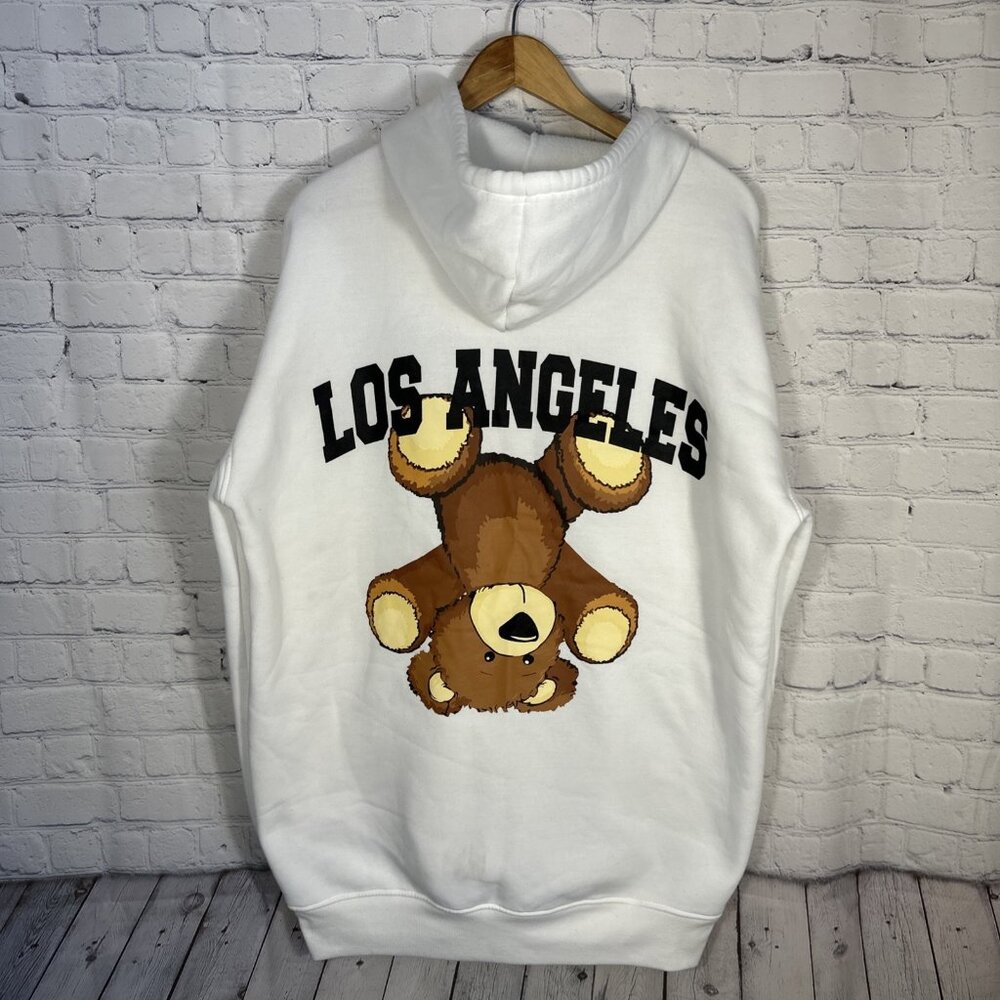 Faded Rose Essentials Teddy Bear Hoodie 1X‎ Full zip  LOS ANGELES heavyweight